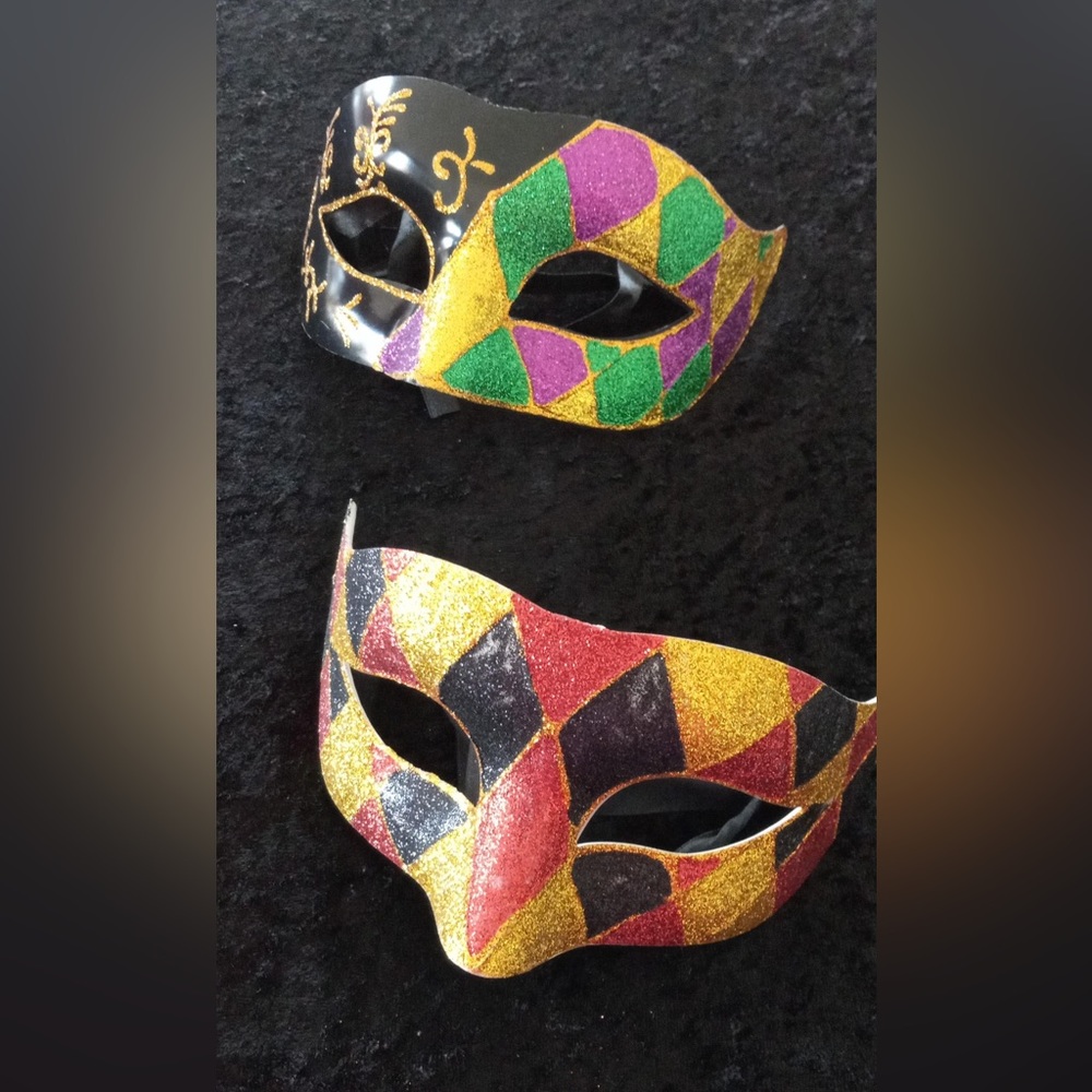 Two Masquerade Party Face Masks
